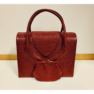 RARE Vintage Nettie Rosenstein Snake Skin Kelly Handbag Circa 1940 OOAK EUC